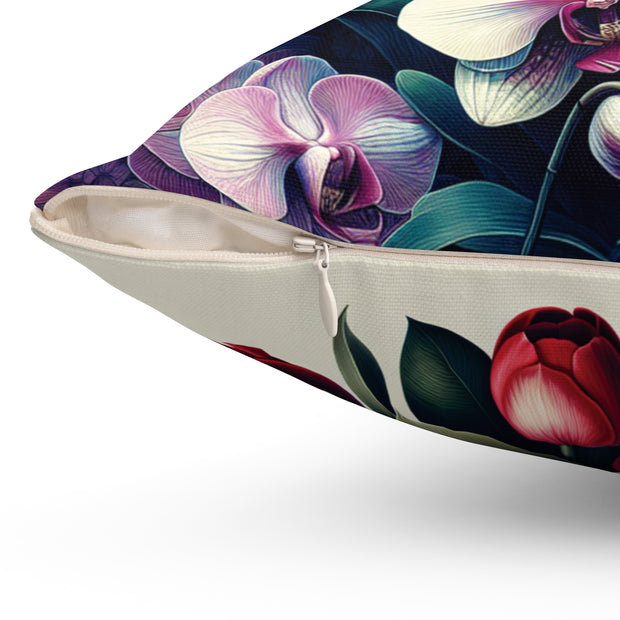 Spun Polyester Square Pillow beautiful flowers