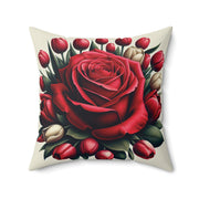 Spun Polyester Square Pillow beautiful flowers