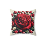 Spun Polyester Square Pillow beautiful flowers