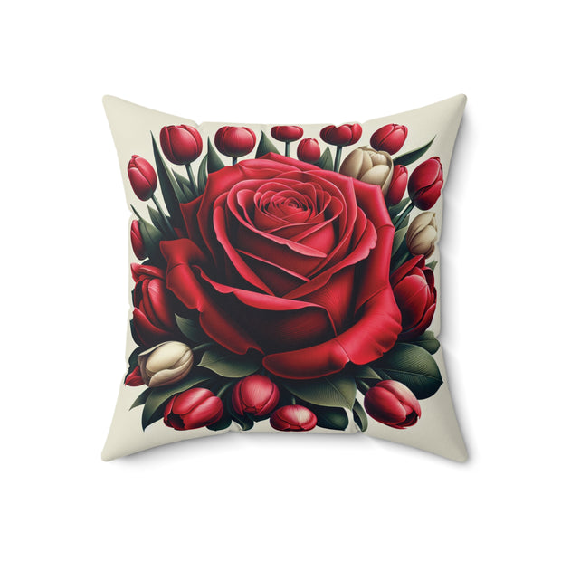 Spun Polyester Square Pillow beautiful flowers