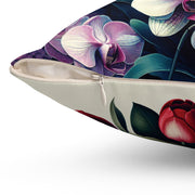 Spun Polyester Square Pillow beautiful flowers