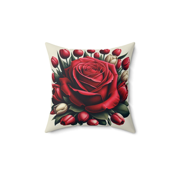 Spun Polyester Square Pillow beautiful flowers